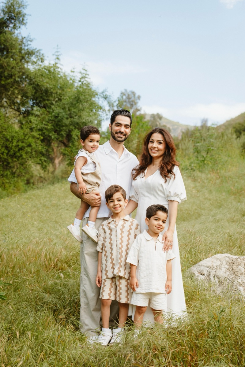Dr. Pouya Vakilian with his wife and children at home in the Conejo Valley