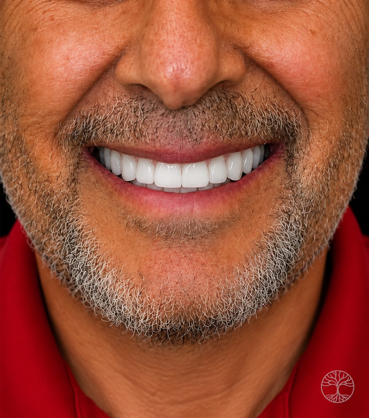 Full-arch dental implant smile restoration — after